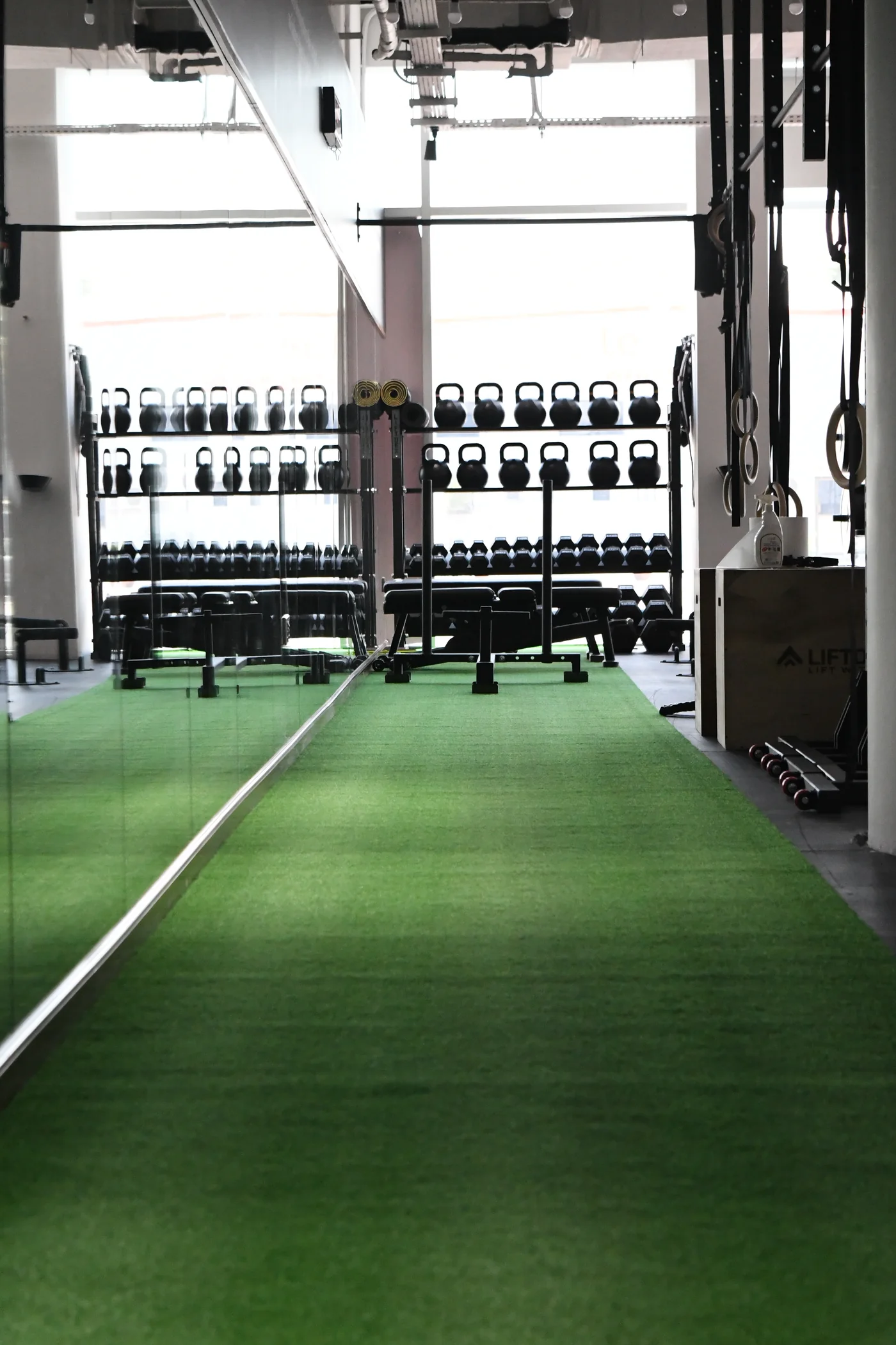 Functional turf training lane at Lucky's Gym